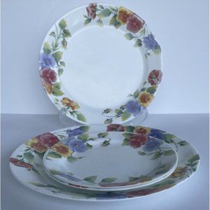 Corelle Corning Summer Blush 2 Dinner Plates 2 Bread & Butter Plates. EUC